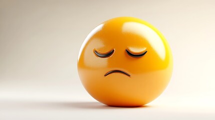 Fototapeta premium Sad emoji, 3D render, studio shot, emotional expression