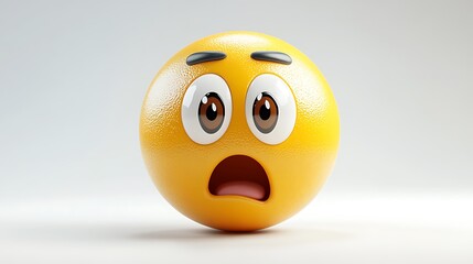 3D surprised emoji, expressive face, digital art