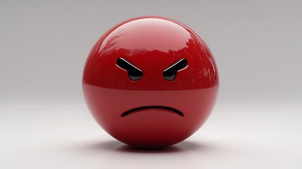 3D angry emoji on light background