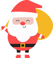 Santa carries a bag of Christmas Presents 