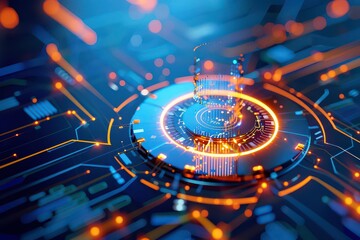 Futuristic Technology Background with Abstract Digital Elements