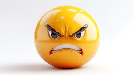 Fototapeta premium 3D Angry Emoji on White Background (7)