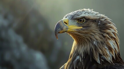 Obraz premium Ultra HD Close-Up of an Eagle’s Face with Perfect Contrast and Lighting