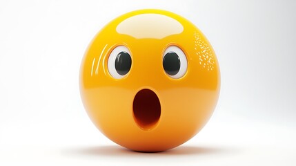 Fototapeta premium Surprised emoji, expressive face, 3d render, digital art, social media