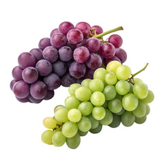 Fresh grapes on white