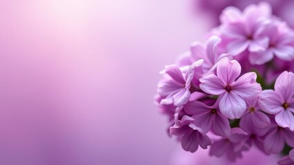 Obraz premium Delicate Lavender Blossoms Soft Purple Floral Background Spring Flowers Closeup