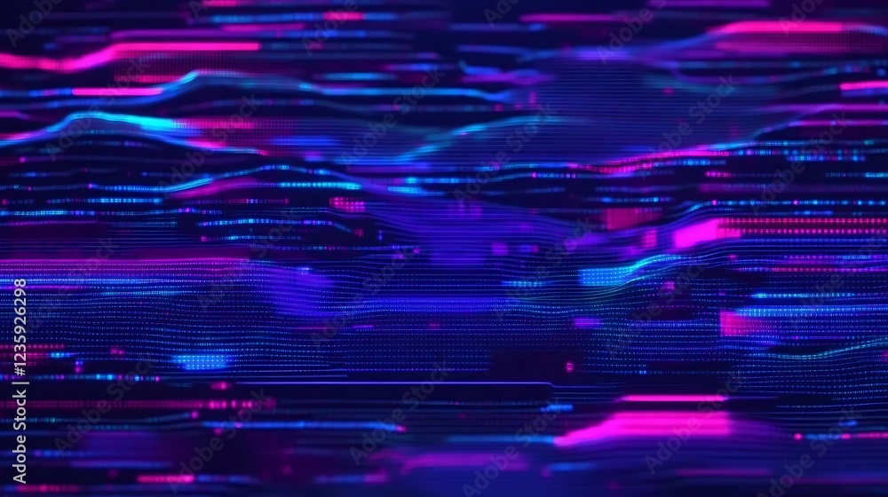 Aufkleber abstract digital art display of lines and waves