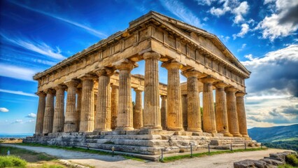 Obraz premium Ancient Greek Temple Ruins, historical significance