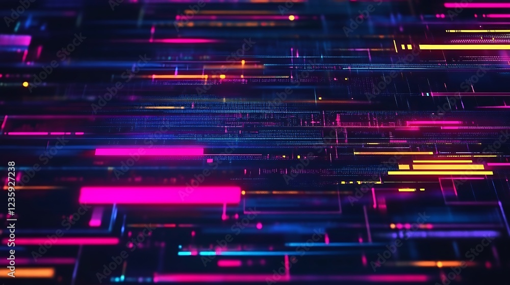Poster Abstract digital data stream background.  Possible use for technology articles