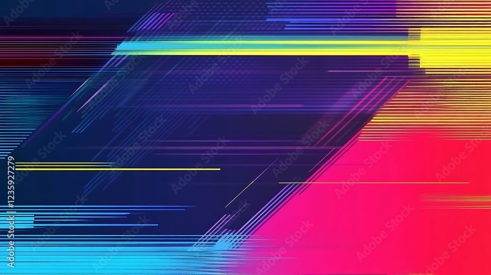 Aufkleber Abstract vibrant digital lines; dynamic graphic design;  background for technology