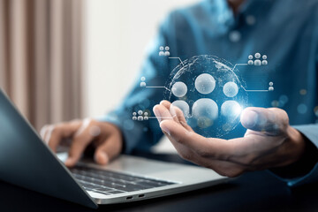 HR Human resources management Business concept , Recruitment process to work efficiently and achieve sustainable business success. team building, innovative recruitment employee.