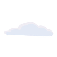 Cloud on transparent background. White and grey cloud element . 