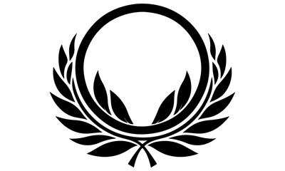 Laurel wreath vintage Baroque frame border monogram engraving vector illustration.