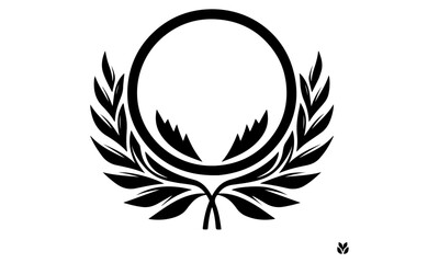 Laurel wreath vintage Baroque frame border monogram engraving vector illustration.