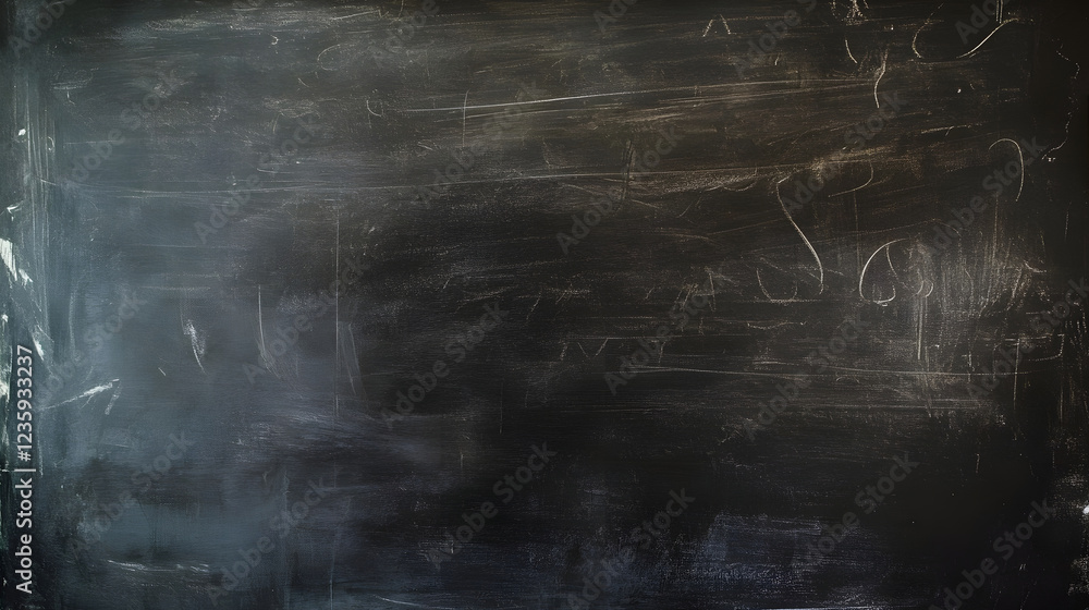 Aufkleber vintage blackboard in an empty classroom with chalk marks scribbles and a grunge weathered texture b
