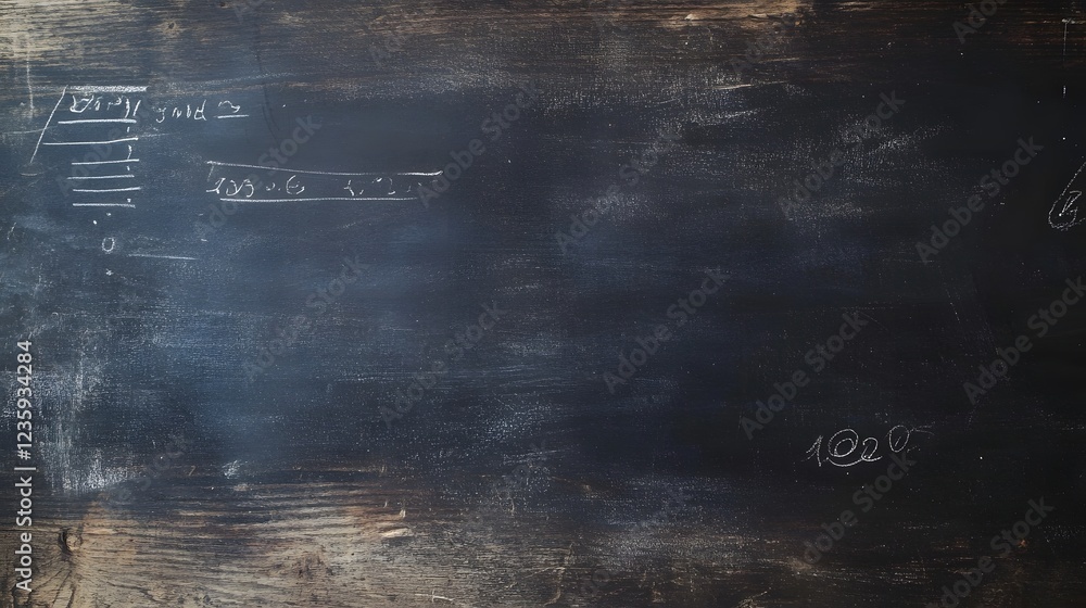Aufkleber vintage chalkboard with handwritten math equations formulas and other academic notes in a classic cl