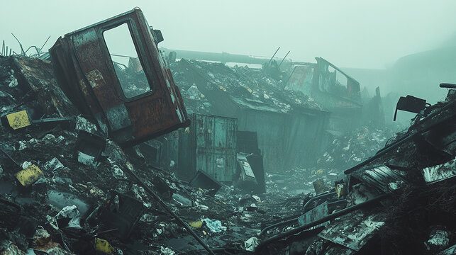 Mountains of Garbage in an Abandoned Dumpsite