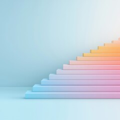 Obraz premium A series of colorful steps are shown on a blue background