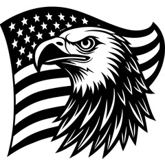 eagle head vector illustration Independence Day American flag