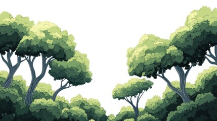 Lush green forest canopy, nature background, idyllic setting, game design asset