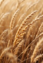 Fototapeta premium golden wheat stalks swaying in the breeze. Perfect for harvest, agriculture, and nature-themed projects