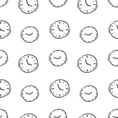 clock icon pattern. clock icon seamless pattern. doodle clock icon seamless pattern. doodle clock icon background