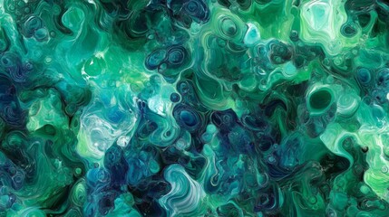 Obraz premium Abstract Fluid Art Green Blue Swirl Texture Background
