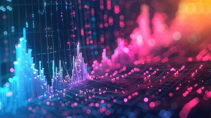 Obraz premium Abstract Digital Data Visualization with Colorful Charts and Graphs