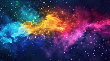 Obraz premium Vivid Abstract Colorful Smoke with Sparkling Bokeh