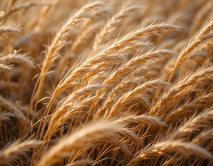 Fototapeta premium golden wheat stalks swaying in the breeze. Perfect for harvest, agriculture, and nature-themed projects