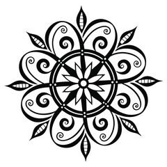 Mandala Design, Black Colour Mandala Design