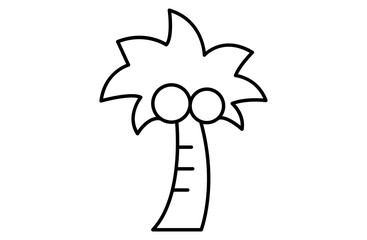 ヤシの木のシンプルアイコンベクターイラスト 南国