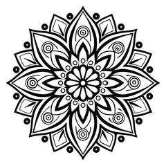 Mandala Design, Black Colour Mandala Design
