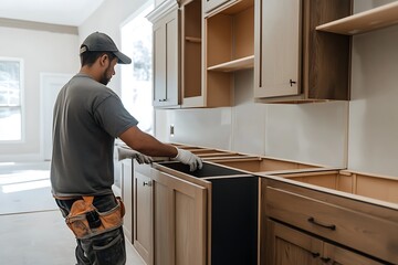 Kitchen Cabinet Installation in Progress