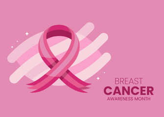 Pink ribbon Breast cancer awareness design template Breast cancer awareness horizontal banner design with pink ribbon and space for text Breast Cancer Awareness