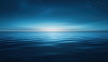 Obraz premium Serene Night Sky Over Calm Ocean Waves