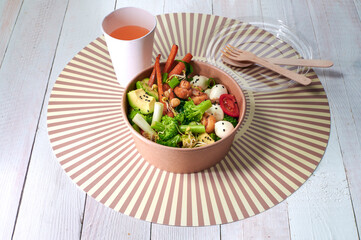 Vegetarian bowl, fresh fitness food