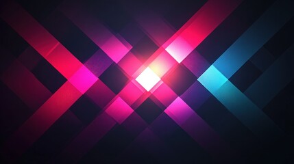 Abstract Neon Geometric Design: Vibrant Pink, Blue, and Purple Intersections