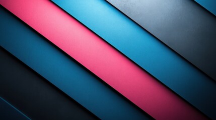 Obraz premium Abstract diagonal stripes in pink, blue, and gray.