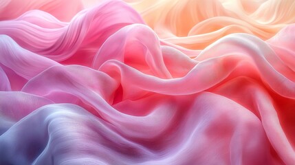 Obraz premium Colorful flow of soft, silky fabric in shades of pink and lavender creating a dreamy, abstract background for creative projects