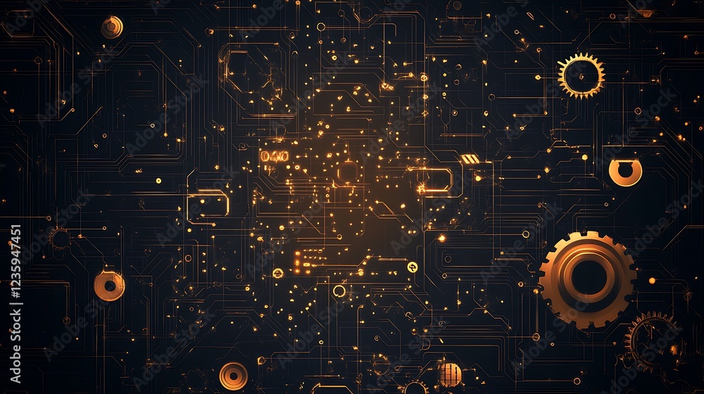Poster abstract circuit board design, futuristic background