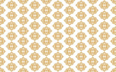 Hmong ethnic pattern designed with spiral lines resembling shells, which is unique to this ethnic group. Golden lines on a transparent background.