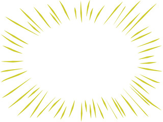 マンガで使われる集中線のフレーム（黄色）