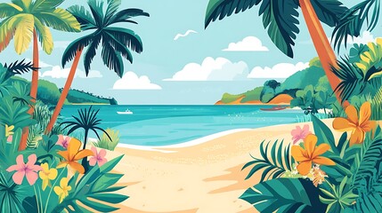 Tropical Beach Paradise Background