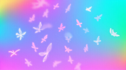Butterfly, color, dancing, dreamy gradient, pattern, background, template