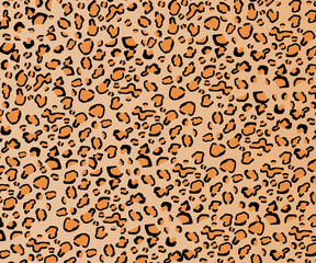 Vector graphic of High-contrast black and gold leopard patterns with camouflage accents. An animal leather seamless design texture background design.