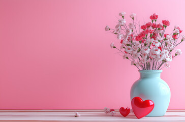 Dreamy Valentine's Day Background with Heart Bokeh and Soft Lighting, Generative AI