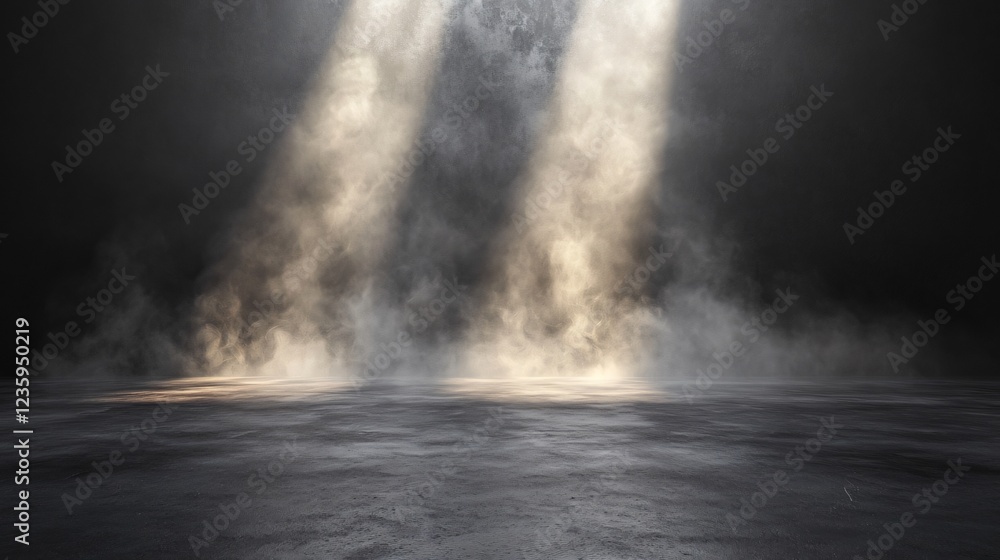 Aufkleber diffused white smoke rising and spreading in intense minimalistic foggy scene charcoal gray backgrou