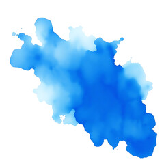 Obraz premium Abstract Blue Watercolor Brush Stroke Design on white or transparent png