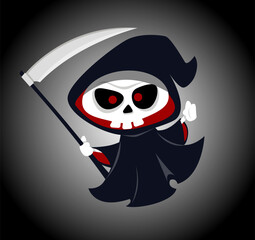 Hilarious cartoon death with scythe